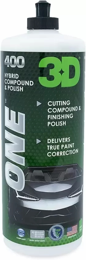 400oz32 3d One Car Scratch And Swirl Remover - Rubbing Compound Finishing 32 Oz