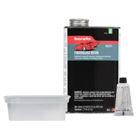 3m 076308004019 Bondo Fiberglass Resin 0.9 Pint Stage 2 Waterproof No Size Amber
