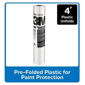 3m 313035993989 4 Ft. X 180 Clear Hand-masker Contractors Plastic Sheeting