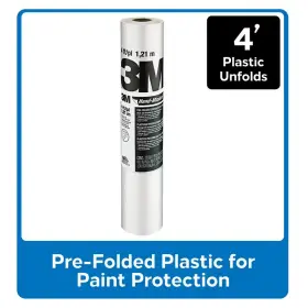 3m 313035993989 4 Ft. X 180 Clear Hand-masker Contractors Plastic Sheeting