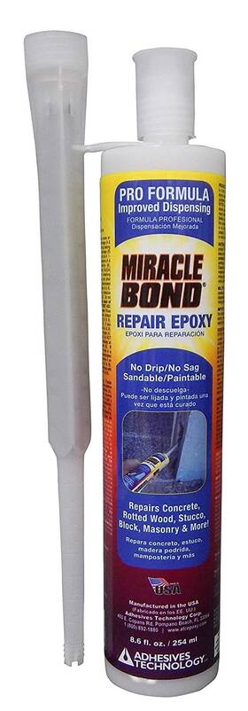 Adhesive Technologies 758722202645 Miracle Bond Epoxy Paste Concrete Repair Fix Cracks Wood Brick
