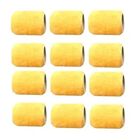 Az6pr-2 Alazco 12 Pcs 3-inch 3/8 Nap Polyester Small Paint Roller Refill Yellow