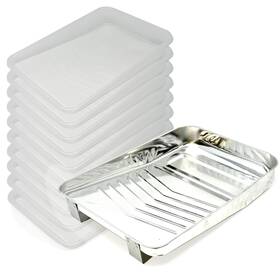 Allgala 797411105126 Premium 9 Inch Metal Paint Roller Tray 9in Pack Of 1 10 Silver