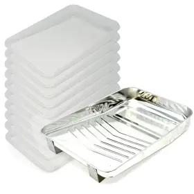 Allgala 797411105126 Premium 9 Inch Metal Paint Roller Tray 9in Pack Of 1 10 Silver