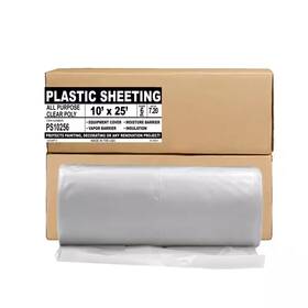 Aluf Plastics 313037936908 6 Mil Heavy Duty Clear All Purpose Vapor And Barrier Sheet Tarp/drop Cloth-10 Ft