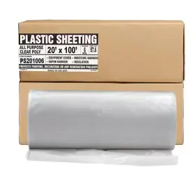 Aluf Plastics 313052653606 Plastic Sheeting - 20 Ft. X 100 6 Mil Gauge Clear Vapor And Moisture Shee