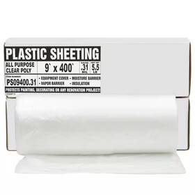 Aluf Plastics 313107323324 7.8 Micron Clear All Purpose Poly Sheeting - 9 Ft. X 400 Ft.- For Contractor And