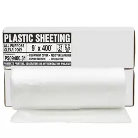 Aluf Plastics 313107323324 7.8 Micron Clear All Purpose Poly Sheeting - 9 Ft. X 400 Ft.- For Contractor And