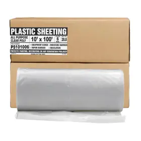 Aluf Plastics 445036045046 Plastic Sheeting - 10 Ft. X 100 6 Mil Gauge Clear Vapor And Moisture Shee