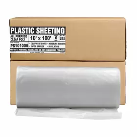 Aluf Plastics 689740118697 Plastic Sheeting - 10ft X 100ft 6 Mil Heavy Duty Gauge Clear And