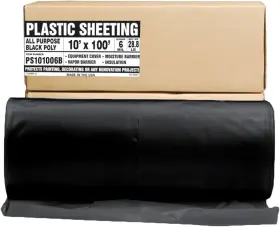 Aluf Plastics 691164225493 Black Plastic Sheeting - 10ft X 100ft 6 Mil Heavy Duty Gauge And