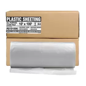 Aluf Plastics 735692025832 Plastic Sheeting - 10ft X 100ft 6 Mil Heavy Duty Gauge Clear Va