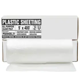 Aluf Plastics 735692027362 7.8 Micron Clear All Purpose Poly Sheeting - 9 Ft. X 400