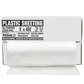 B08m477frs Aluf Plastics 7.8 Mil Clear Vapor Barrier Sheet Tarp 9ftx400ft Moisture