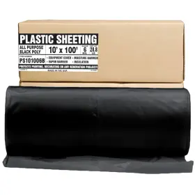 Ps101006b Aluf Plastics Black Plastic Sheeting Heavy Duty Gauge 10ft X 100ft 6 Mil