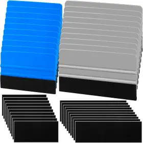 Ark-fs20 Arayker 20 Pack Vinyl Wrap Squeegee 4 Inch / 6 Felt Edge Blue And Grey