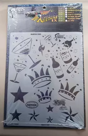 Fh-kkfx-20 Artool By Iwata-medea 758240150206 Martini Time Airbrush Template