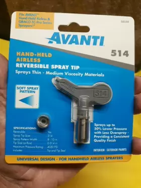 58559 Avanti Airless Reversible Spray Tip 514 Graco Tc-pro Series Hand Sprayers