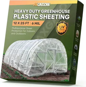Greenhouse-1225 Axgatoxe 6 Mil 12x25 Ft Heavy Duty Plastic Sheeting Uv Resistant Tear-proof For Greenhou
