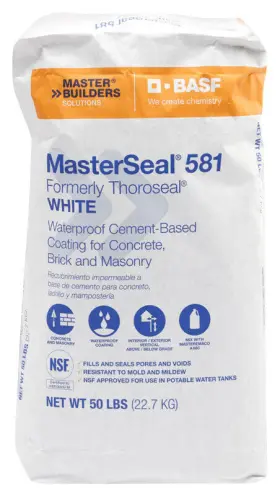 Ms581wh50 Basf Masterseal 581 White Cement-based Waterproof Coating 50 Lb. - Total Qty 1