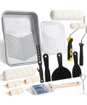 Bates Choice 810168262710 Bates- 9 Inch Paint Roller Kit 17 Pcs Plastic Tray Clear Multicolor