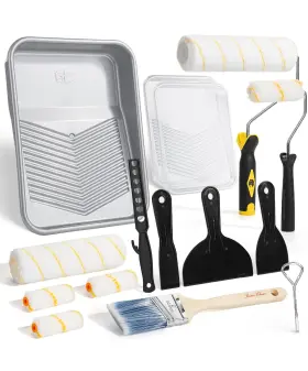 Bates Choice 810168262710 Bates- 9 Inch Paint Roller Kit 17 Pcs Plastic Tray Clear Multicolor