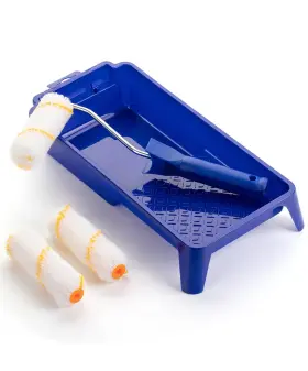 Cbrj004b401vc Bates Choice Bates- 4 Inch Paint Roller Kit 5 Pcs Blue Tray And Frame Small