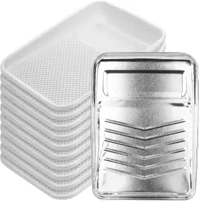 Hndf010b408 Bates Choice 9 Inch Paint Tray With 10 Plastic Liners - 11 Pcs White