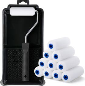 Bates Choice Tyui015b417 Bates- 4 Inch Foam Paint Roller Set 12 Pcs Small Kit Black