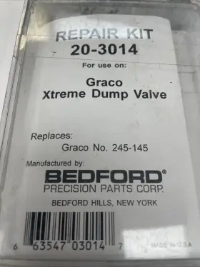 245-145 Bedford 245145 20-3014 Dump Bleed Valve Repair Kit Replaces Graco