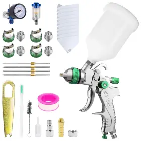 B0fx2gtlbp Bentohkle Hvlp Spray Gun Kit With 1.4/1.7/2.0/2.5mm Nozzles Professional Car Paint