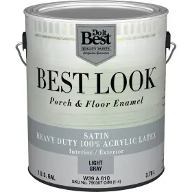 W39a00610-16 Best Look 1 Gal. Light Gray Heavy-duty Acrylic Latex Satin Porch And Floor Enamel