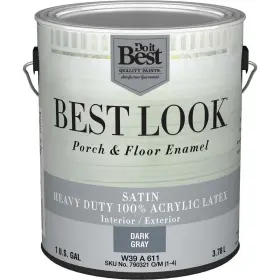 W39a00611-16 Best Look 1 Gal. Dark Gray Heavy-duty Acrylic Latex Satin Porch And Floor Enamel