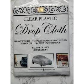 Better Home 044712002655 Clear Plastic Drop Cloth For Diy Painters Crafters 9ft X 12 Ft New