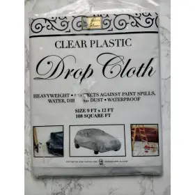 Better Home 044712002655 Clear Plastic Drop Cloth For Diy Painters Crafters 9ft X 12 Ft New