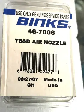 46-7006 Binks 115 Spray Gun Aircap Air Cap 78sd Nib See Specs In Pictures Below