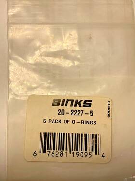 Binks 20-5740-5 New Old Stock 20-2227-5 O-rings