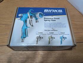Binks 2465-16hv-32s0 Trophy Pressure Feed Hvlp Spray Gun With 1.6mm Nozzle -