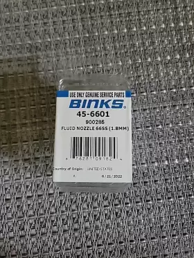 45-6601 Binks Spray Gun Fluid Nozzle 676281091824