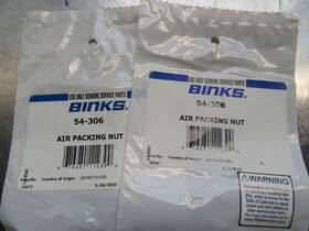 Binks 54-306 Air Packing Nut Lot Of 2