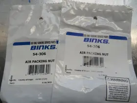 54-306 Binks Air Packing Nut Lot Of 2