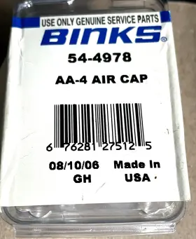 54-4978 Binks Air Assist Airless Cap Nib Aa-4