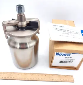 Binks 676281286183 80-500 Stainless Steel Cup Assembly 1-quart Paint Spray New