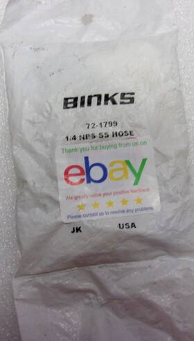 Binks 72-1799 Type E Stainless Steel Hose Swivel 1/4 Inch New