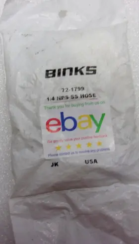 72-1799 Binks Type E Stainless Steel Hose Swivel 1/4 Inch New