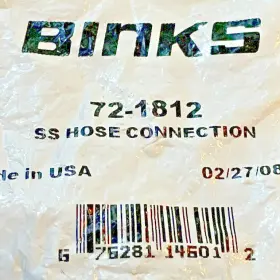 72-1812 Binks Stainless Hose Connection