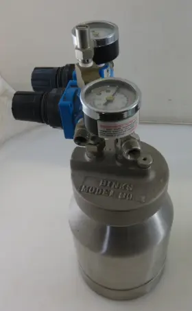 80-271 Binks Model Spray Gun Cup Pressure Pot With Gauges