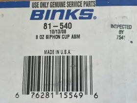 81-540 Binks Cup 8 Oz Nib