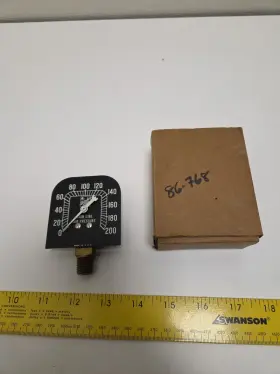 86-768 Binks Vintage Pressure Gauge 0-200 Psi No Housing New