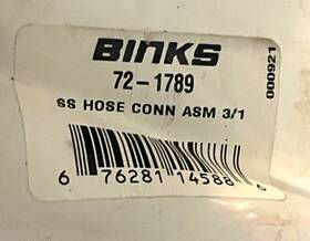 Binks Devilbiss 72-1789 Hose Fitting Swivel 71-230 1/4 Inch Nps F Stainless X 3/16